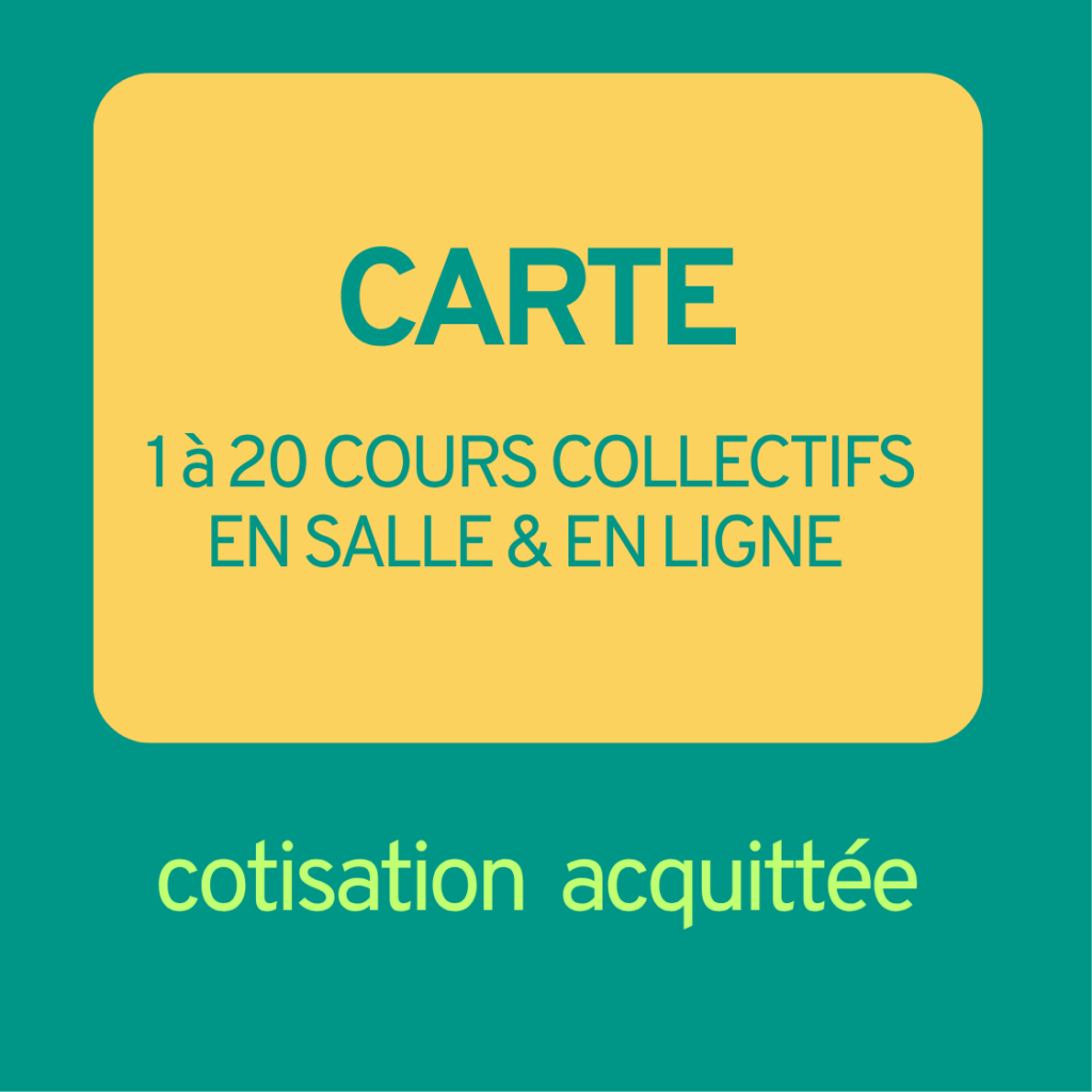 Carte de cours collectifs en salle et en ligne